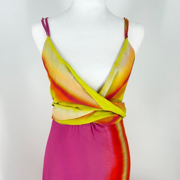 NWT Silvia Tcherassi Eva Dress in Fuschia Lime Stripes - Picture 5 of 10